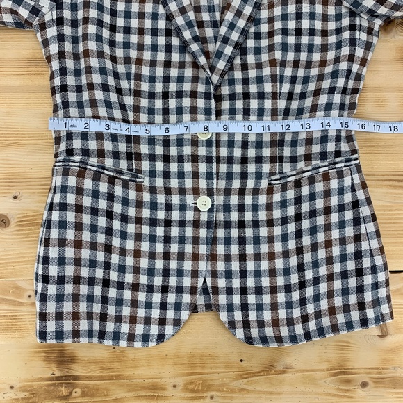 Mario Matteo Linen Check Blazer Sz M - Picture 13 of 15